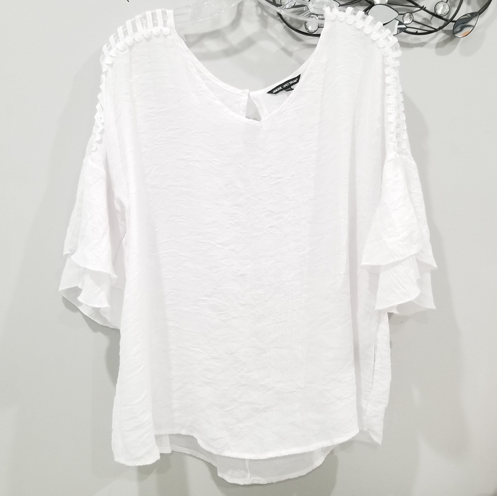 Unique Spectrum Ruffle Sleeve Blouse -3